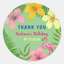 Tack för födelsedagsgrattis i tropisk stil med den