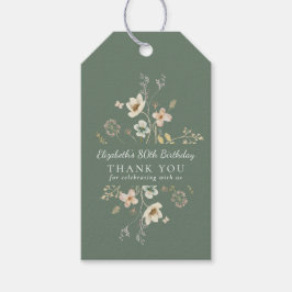 Tack för födelsedagspresent - Salvia grön vildblom Presentetikett