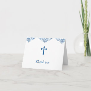 Tack för för blåttpojkedop/Christening Kort