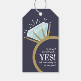 Tack för förlovningsfest grafik guld ring presentetikett