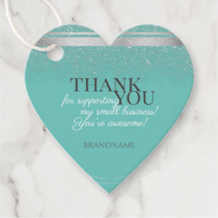 Tack för förpackning av kalk och Silver Glitter Gåvor Etiketter