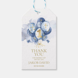 Tack för första födelsedag och baptism presentetikett