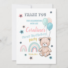 Tack för första födelsedagen. kort