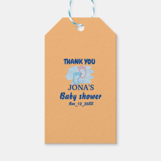 Tack för fotavtryck för babyskor för anpassningsba presentetikett