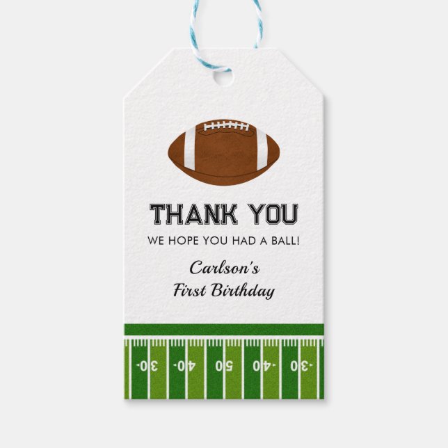 Tack för fotboll Födelsedagsfest Presentetikett (Framsidan)