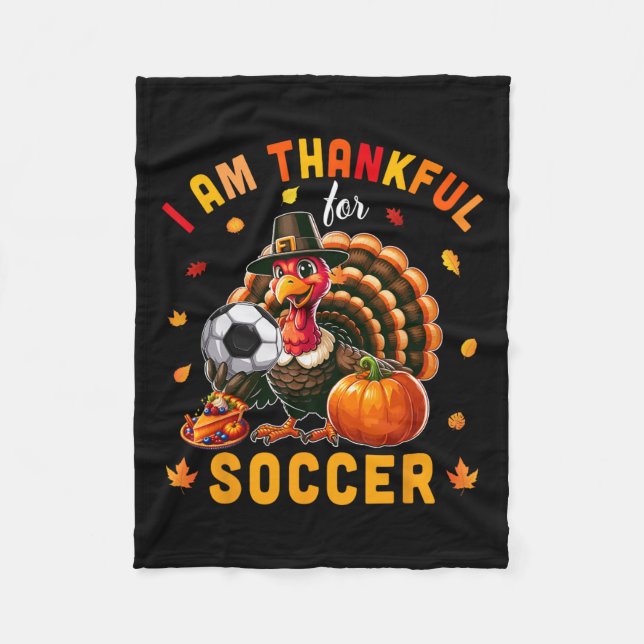 Tack för fotbollens Thanksgiving Turkiet matchande Fleecefilt (Framsidan)