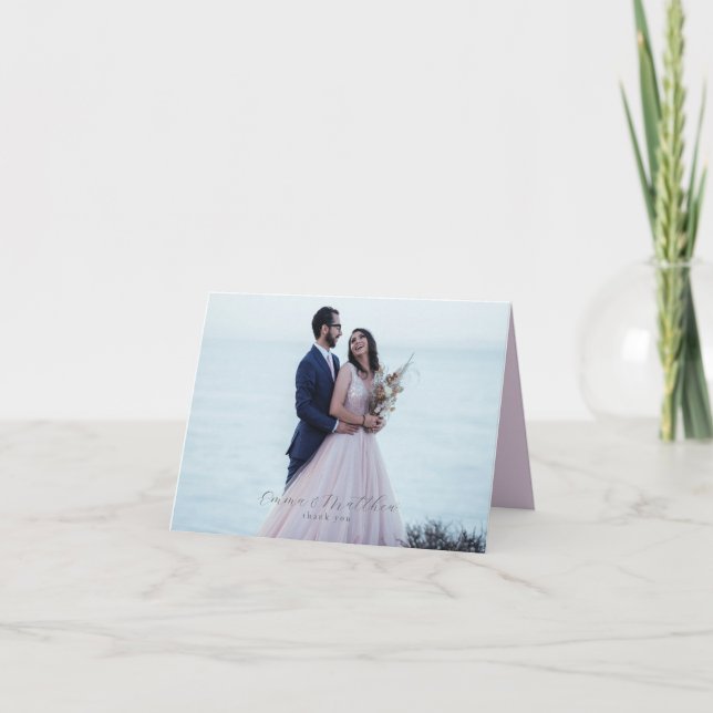 Tack för foto med vattenfärg, Rustic Flowers Anteckningskort (Framsida)