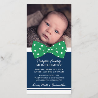 Tack för foto på babyfoto i Grönt Bow-Anpassningsb