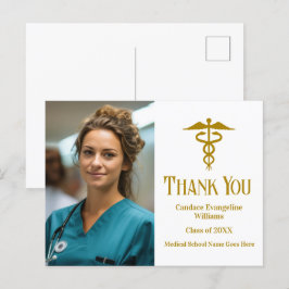 Tack för foto på examen från Gold Medical School Vykort