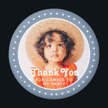 Tack för foto till Anpassningsbarna Modern punkter Magnet<br><div class="desc">Den här enkla och moderna designen består av serif-typografi och lägger till ett anpassningsbar-foto."Tack för att komma till Party" ovanpå anpassningsbarnas foto. Perfekt för födelsedagsfester eller ge,  eller presentväskor,  födelsedagsfest,  årsdagar eller något annat party!</div>