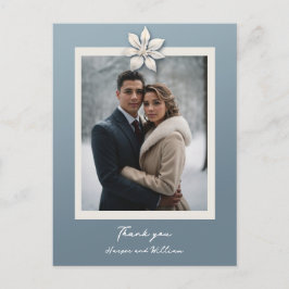 Tack för fototacket för vinterblomman bröllop vykort