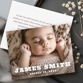 Tack för fototacket Retro namn nyfödd bebis Meddelande