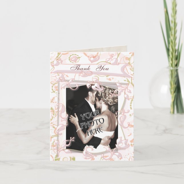 Tack för fotoutskrift och text i personligt bröllp (Framsida)
