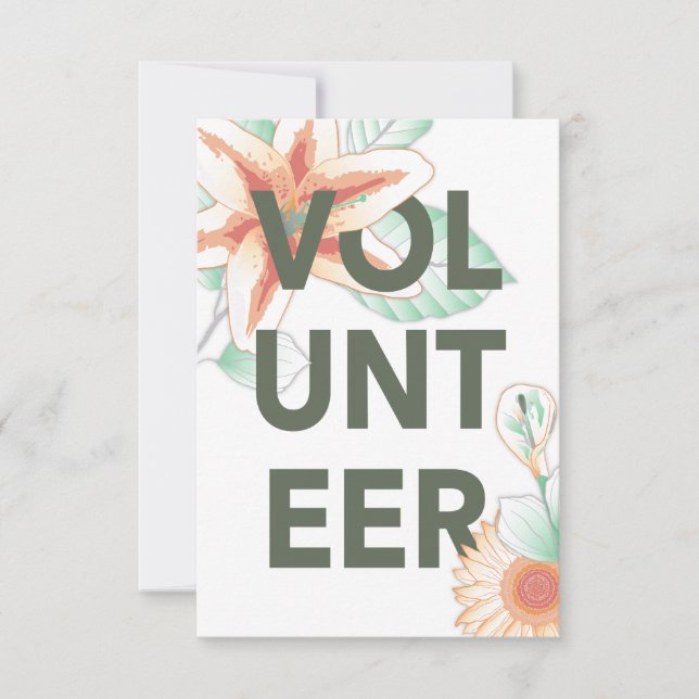 Tack för frivilliga blommor kort (Framsida)