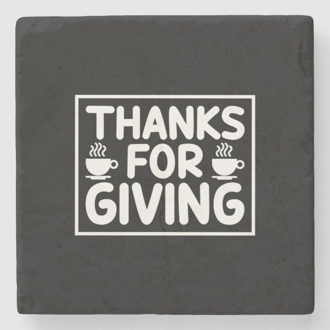 Tack för Ge kaffekonst Stenunderlägg (Framsidan)