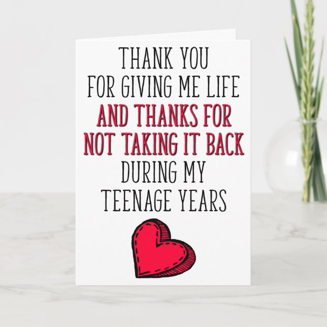 Tack för Ge Me Life, Mors dag Kort (Framsida)