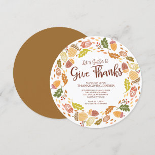 Tack för Ge tack vare Thanksgivingen Dinner Inbjudningar
