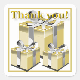 Tack för Gift-ruta Fyrkantigt Klistermärke