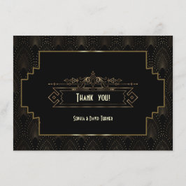 Tack för Glam Art Deco Great Gatsby Bröllop Kort