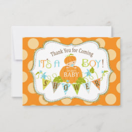 Tack för glitter för nedgångpumpapojke guld- kort