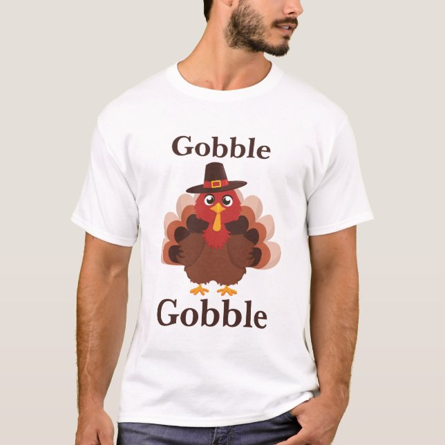 Tack för Gobble Cute Ge T Shirt (Framsida)