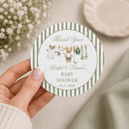 Tack för golf-baby shower runt klistermärke