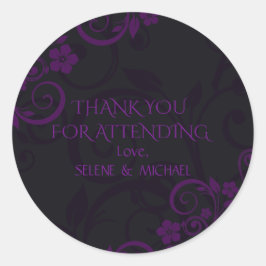 Tack för Gothic Plum Runt Klistermärke