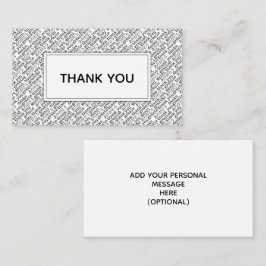 Tack för Gracias Arigato Black White Gratitude Visitkort
