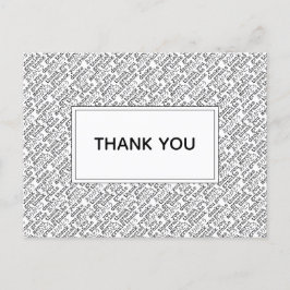 Tack för Gracias Arigato Black White Gratitude Vykort