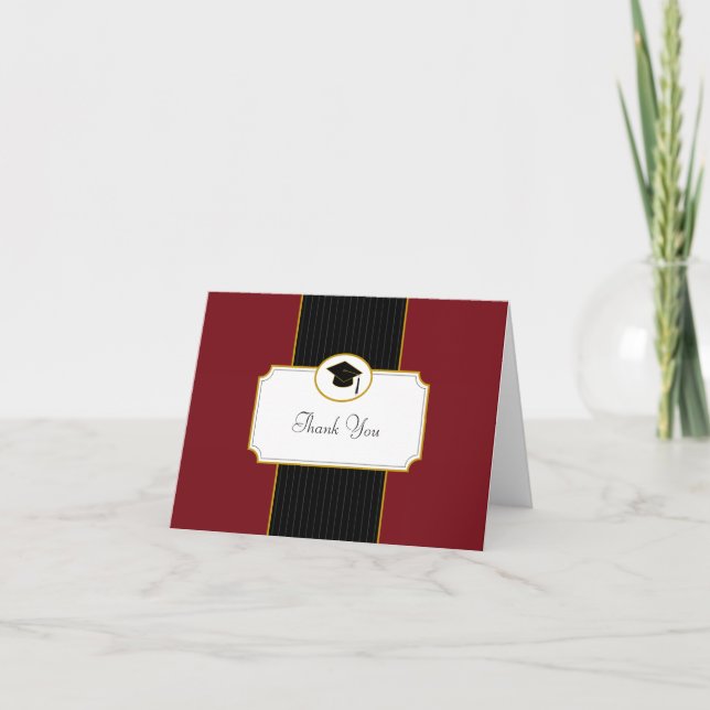 Tack för Grad Cap-kortet: Rött (Framsida)