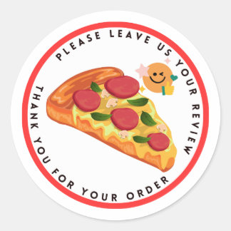 Tack för granskning av Lämna av segmentPizza Smile Runt Klistermärke