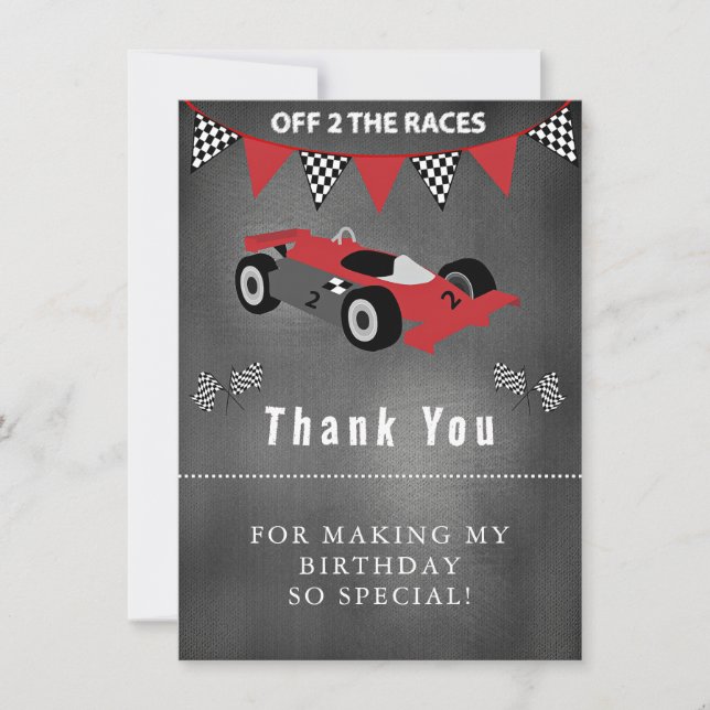 Tack för gratulationer på födelsedagen för Racerkö Kort (Framsida)