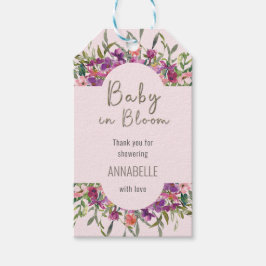 Tack för gratulationerna - Baby in Bloom Blush Flo Presentetikett