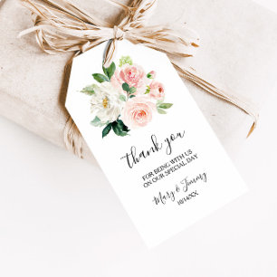 Tack för Greenery Elegant Blommigt Presentetikett