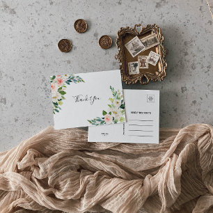 Tack för Greenery Elegant Blommigt Vykort
