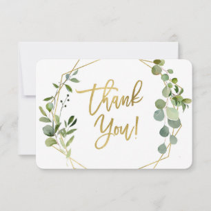 Tack för Grey och guld Baby Shower-kortet Kort
