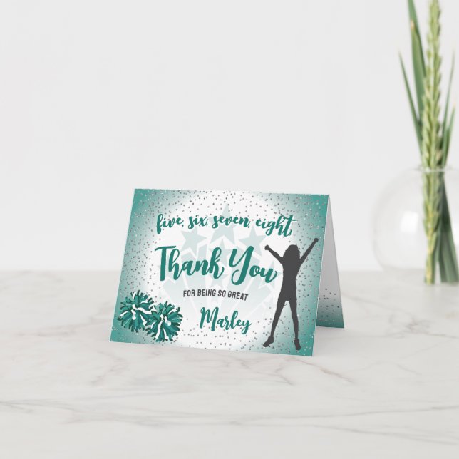 Tack för Grönt av Cheerledande födelsedag Kort (Framsida)