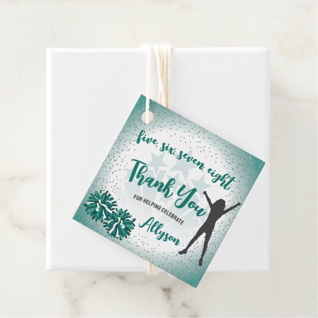 Tack för Grönt av snabbledande Födelsedagsfest Gåvor Etiketter (På plats)