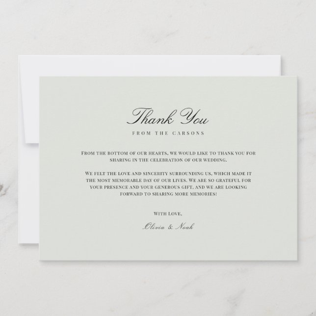 Tack för Grönten elegant Black & Sage (Framsida)