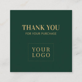 Tack för Grönten och Guld. Fyrkantigt Visitkort