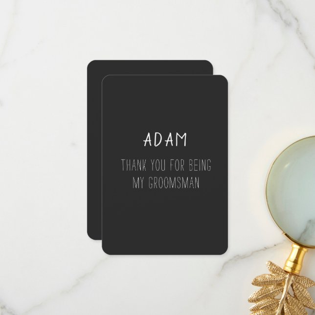 Tack för Groomsman-kortet (Fram/Back In Situ)