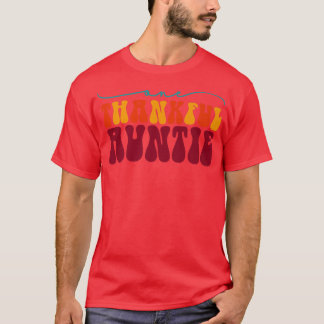 Tack för Groovy One Thanktie Auntie Hej Fall Vibes T Shirt