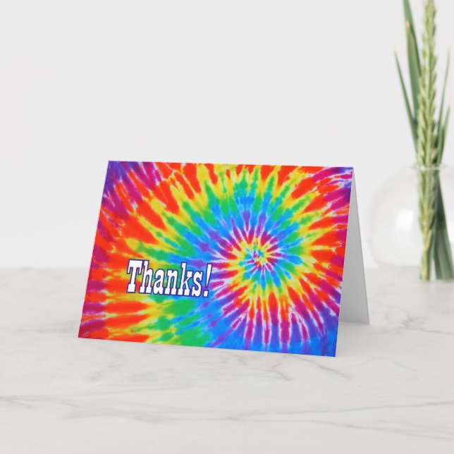 Tack för Groovy Tie-Dye Card Kort (Framsida)