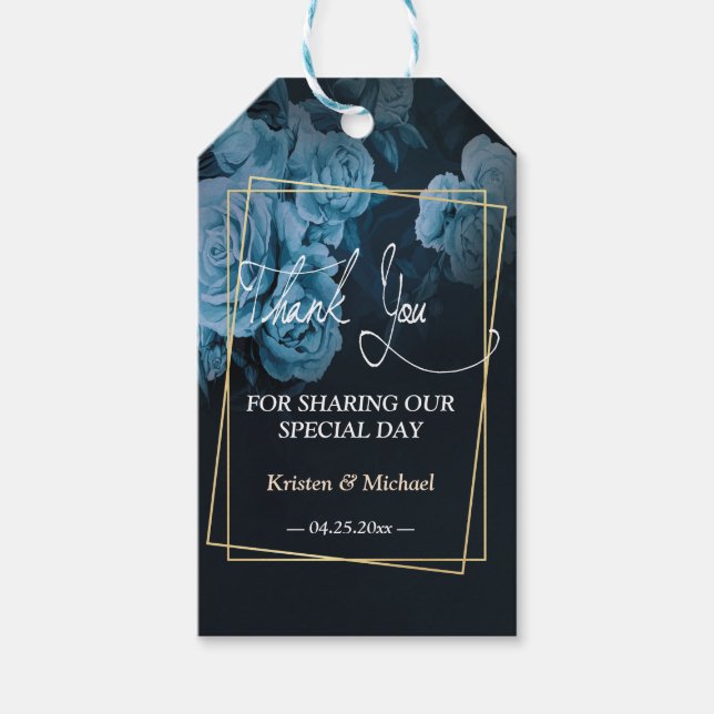 Tack för Guld Geometric Ram, enkel Chic Presentetikett (Framsidan)