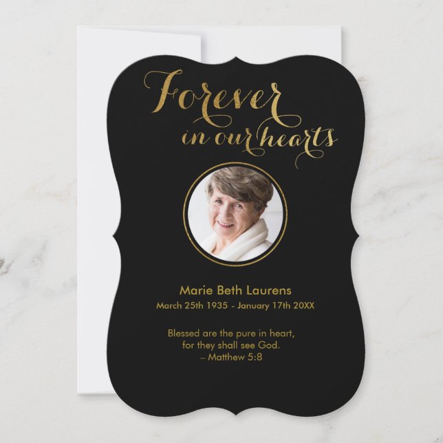 Tack för Guld-skriptsympati - ditt kort med P (Framsida)