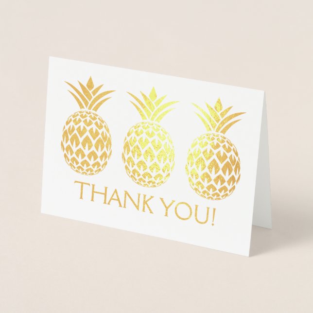 Tack för guldfärgen, ditt kort med ananas Mönster (Framsida)