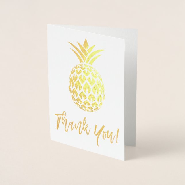 Tack för guldfärgen, ditt kort med ananas Mönster (Framsida)