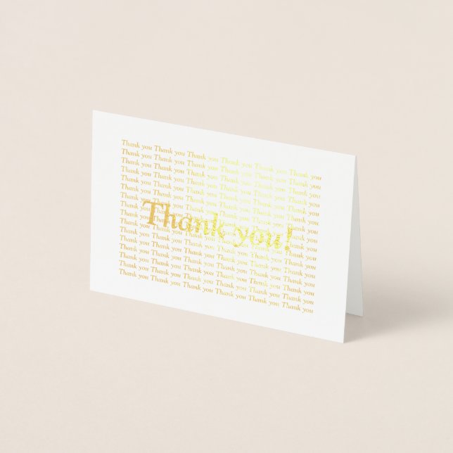 Tack för guldfärgen folierat kort (Framsida)