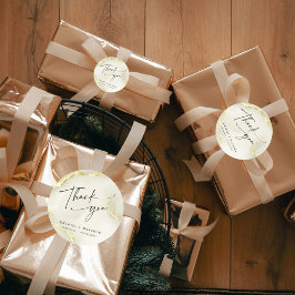 Tack för guldolja Marble Struktur Bröllop Runt Klistermärke