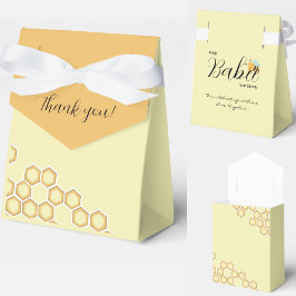 Tack för gulten honeycomb bi Baby Shower Presentaskar